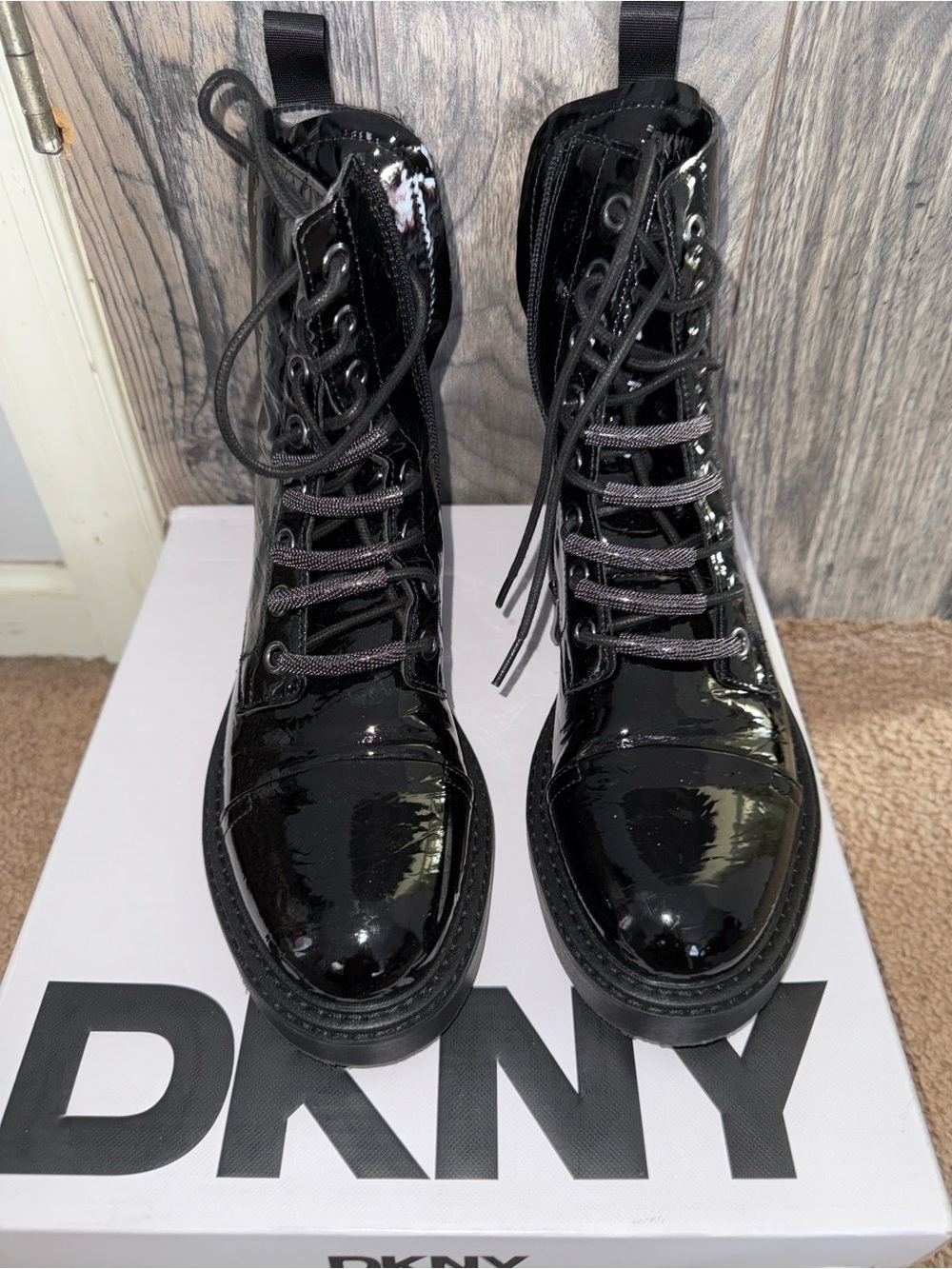 DKNY Malaya Lace-Up Boot - Black 9 - Picture 3 of 9